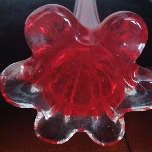 Vintage Murano Italian Tall Twisted Slim Red Elephant Foot Stem - Picture 3 of 5